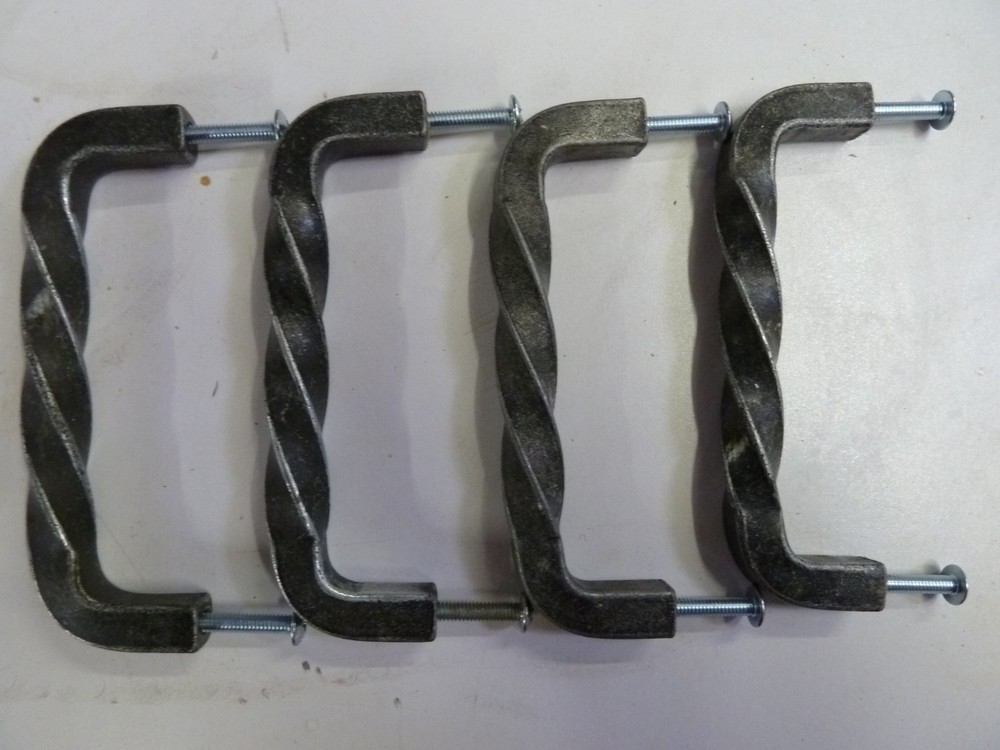 4 - Rustic Country Blacksmith Twisted Iron Cabinet Drawer Door Pull 4" CTC