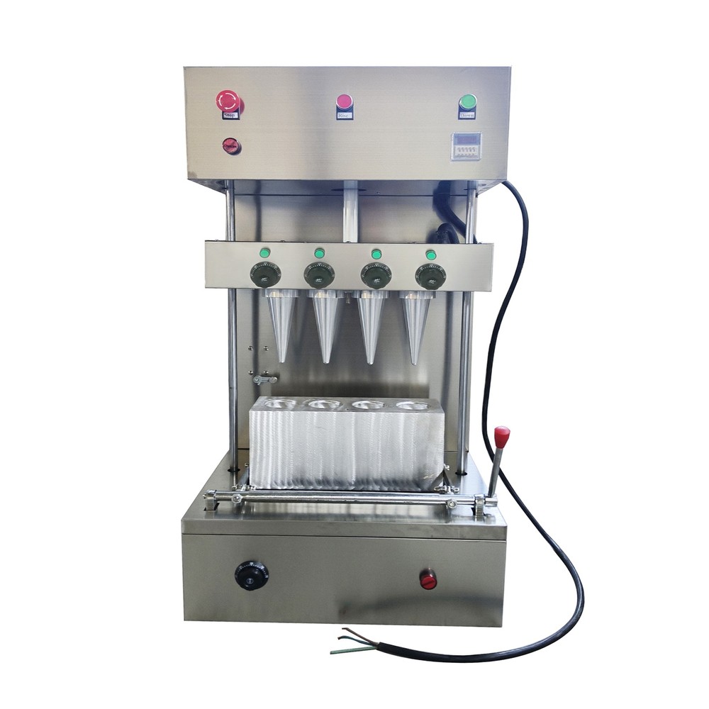 4 Head Cone Pizza Forming Machine 110V Spiral Conical Cone Pizza Forming Maker