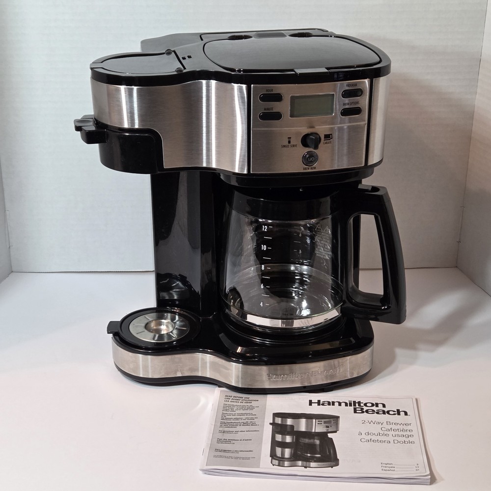 Hamilton Beach 2-Way Programmable Coffee Maker Single Serve & 12-Cup Pot 49980R