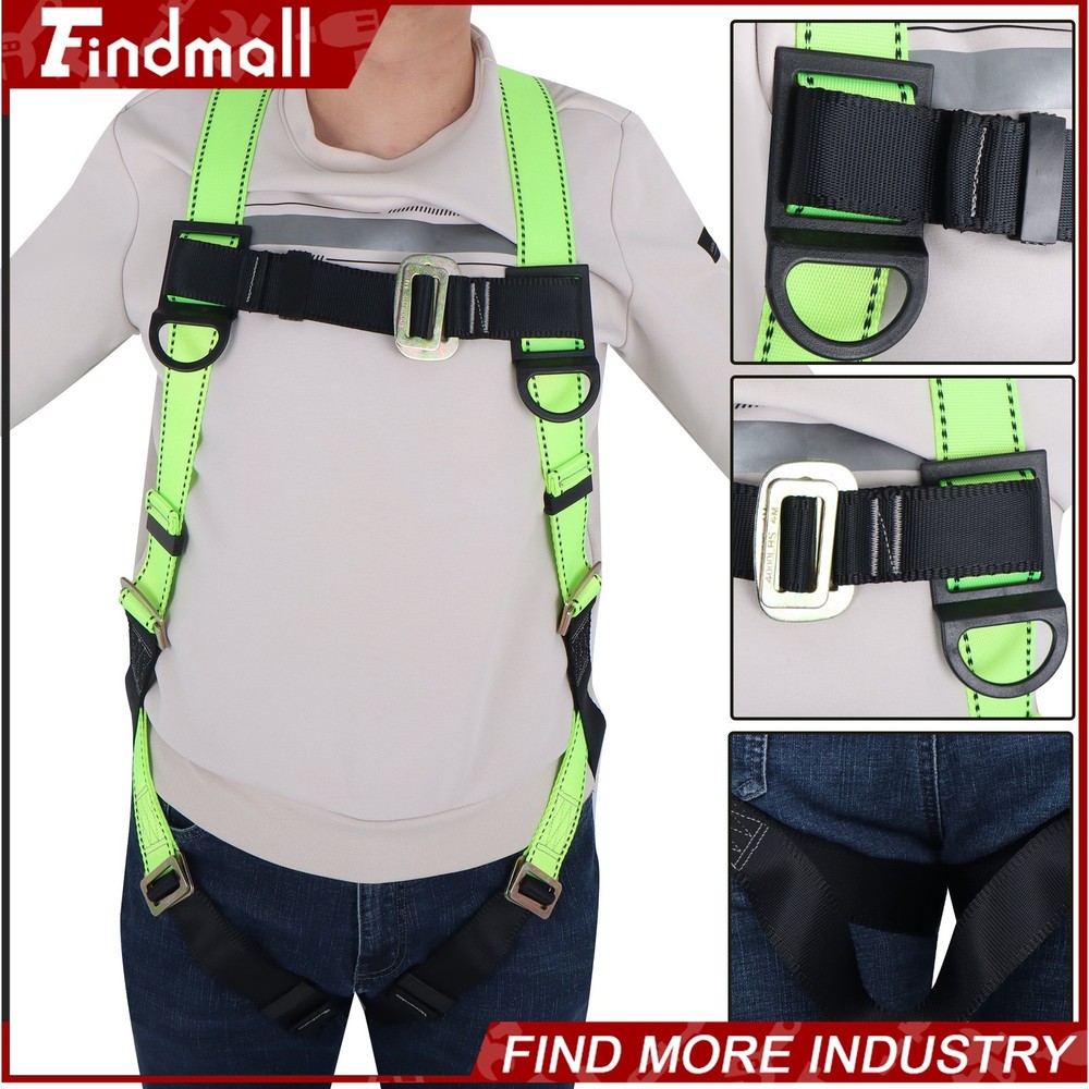 Findmall High Quality Fall Protection Full Body Safety Harness 5Points 1D Ring