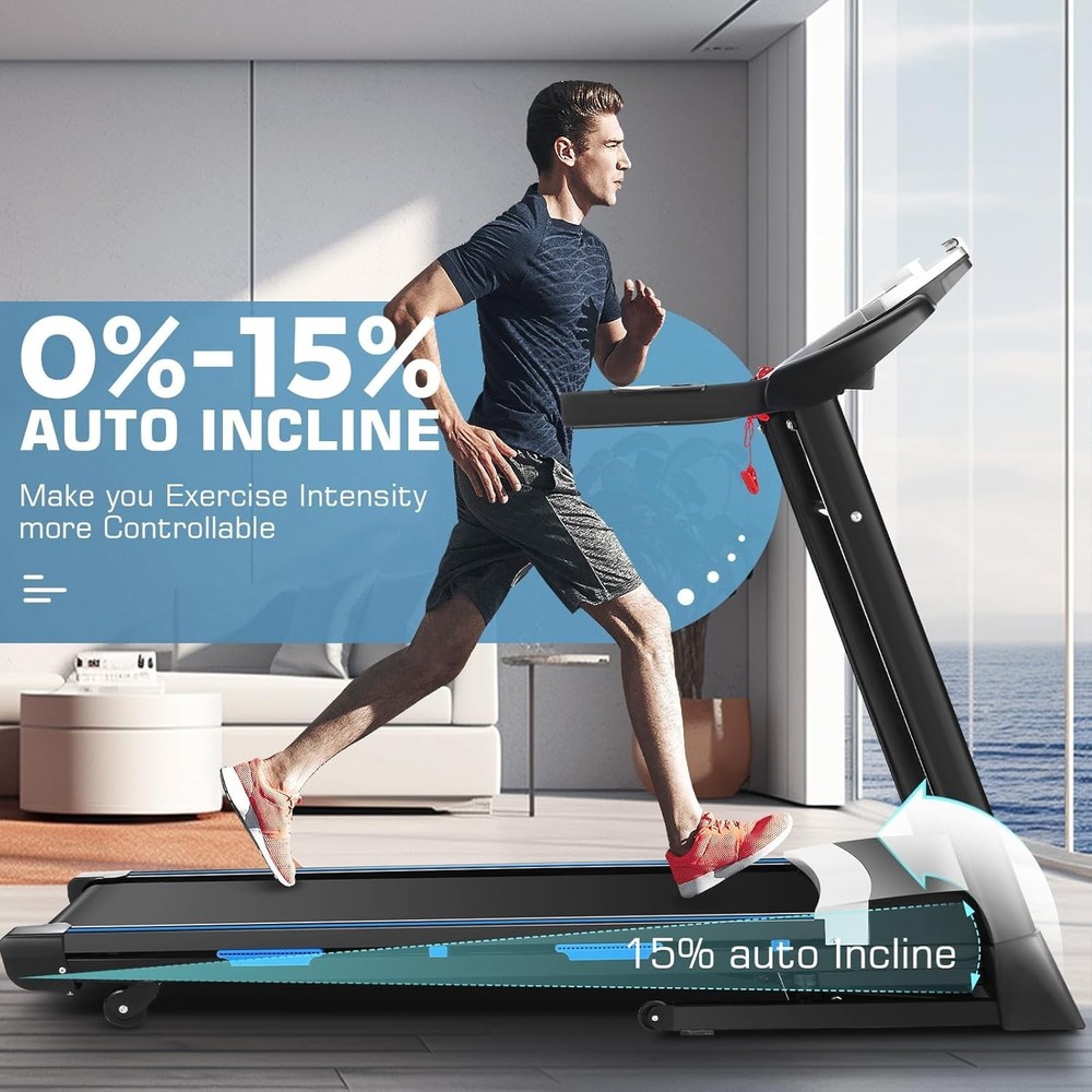 ✅4.5HP Electric Treadmill w/Bluetooth Speaker,LCD Display,Max 9MPH Treadmill✅