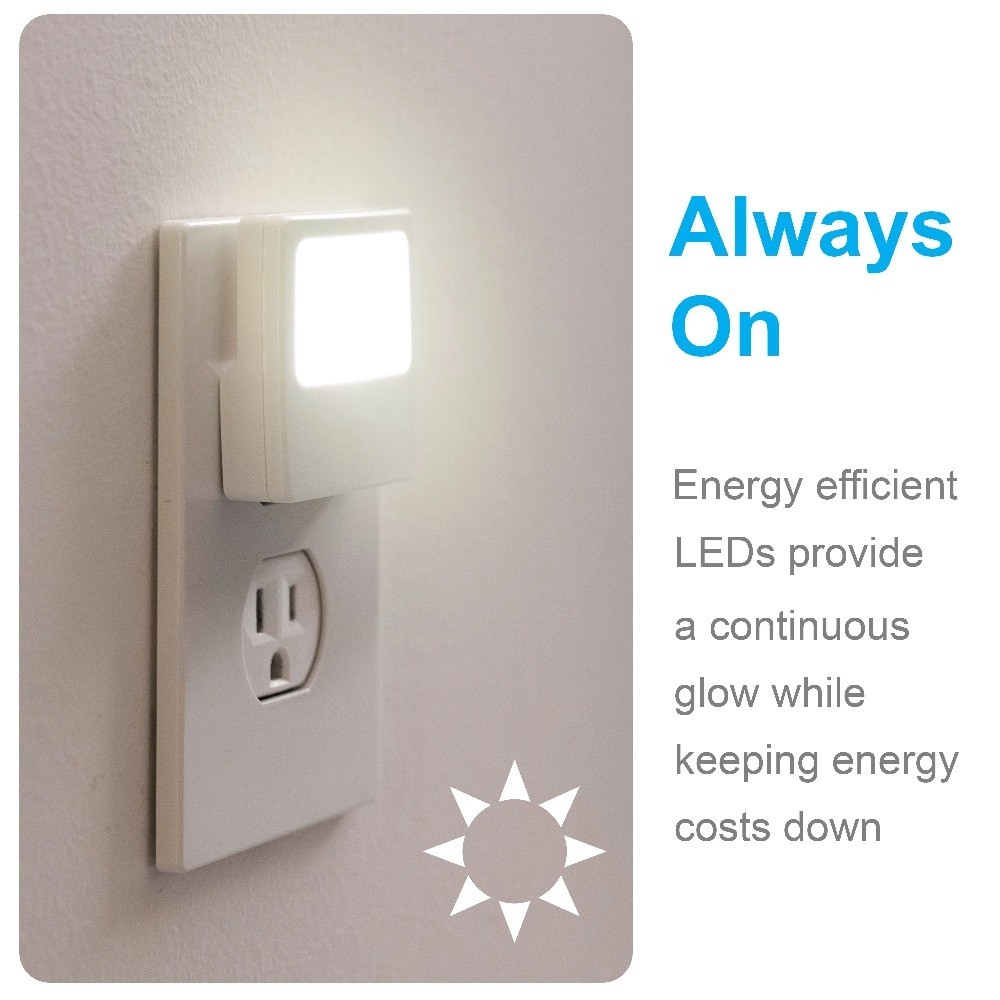 Plug in Night Light 2 Pack Soft White LED Always On Dimmable Bulb for Home