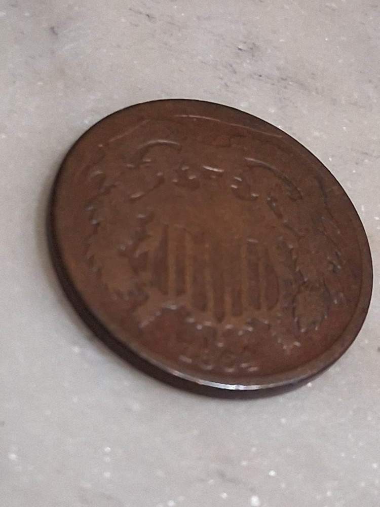1864 2 Cent Piece 2c US Type Coin Two Cent Peice- Good Details