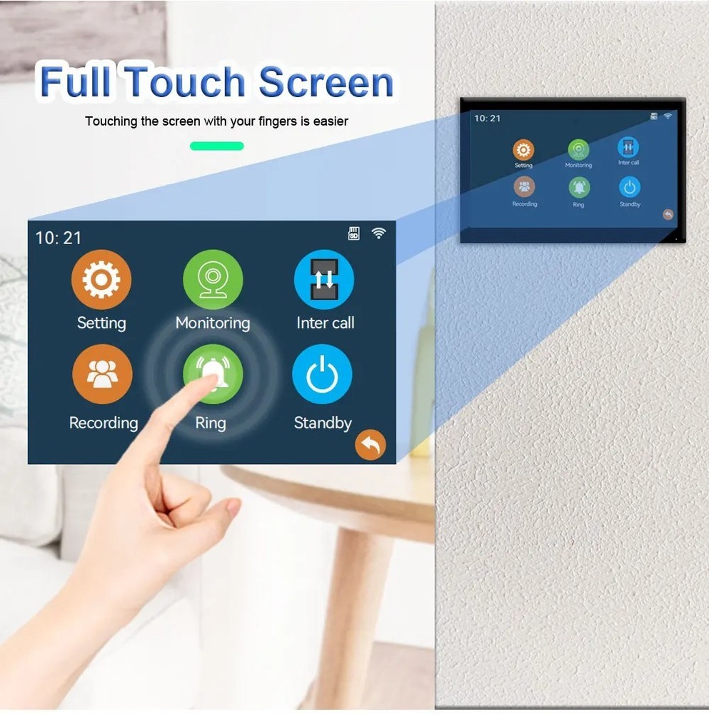 10-Inch Touchscreen Smart Video Intercom for 2 Units – with Motion Detection,