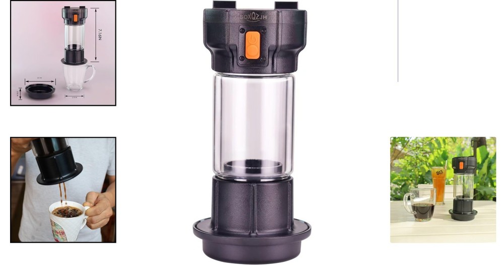 Battery-Powered Coffee Maker with Strong Button Feature - Perfect for Adventures