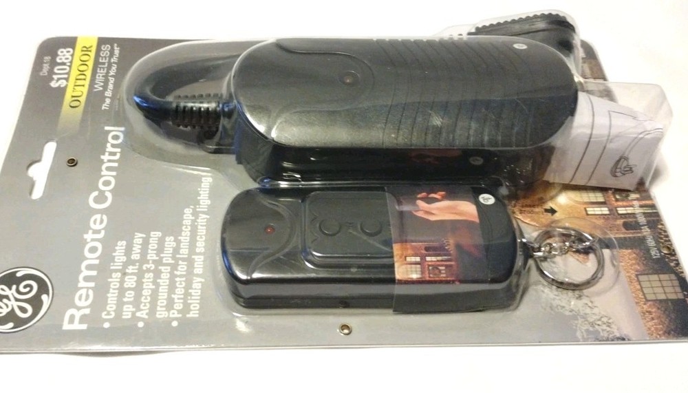 GE Outdoor Lighting Wireless Remote Control with Key Chain Transmitter AB
