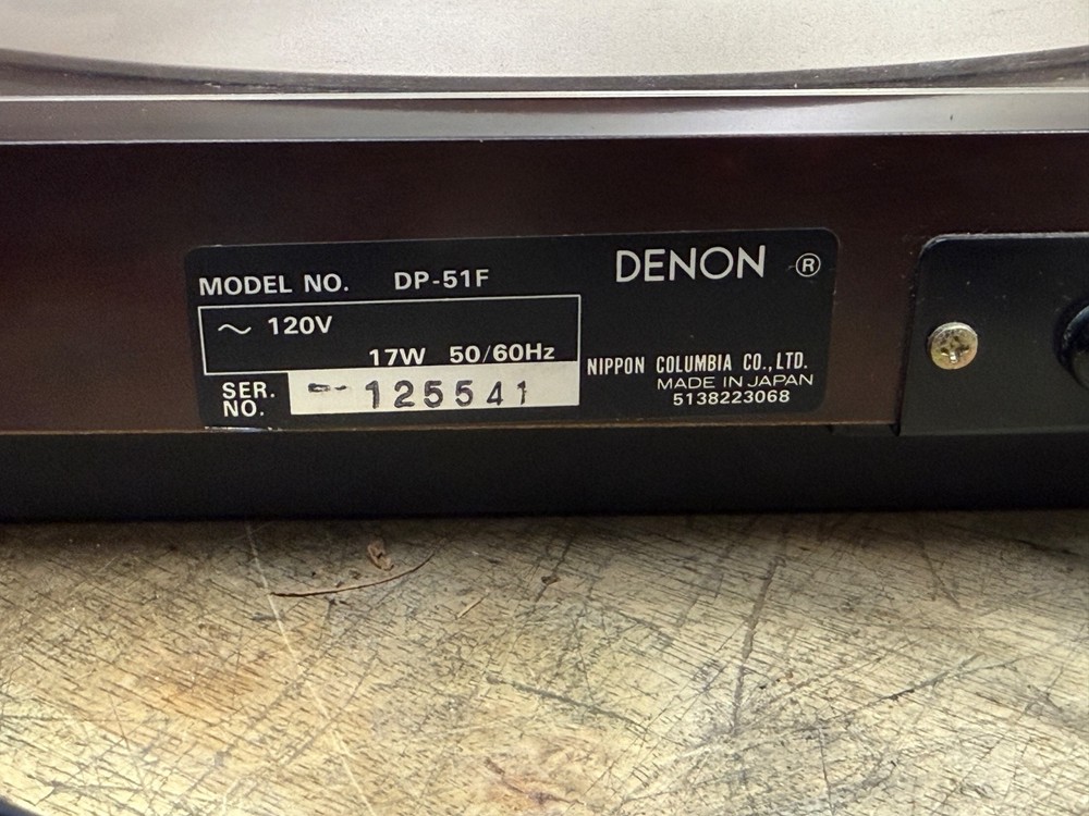DENON DP-F51 Direct Drive Fully Automatic Turntable