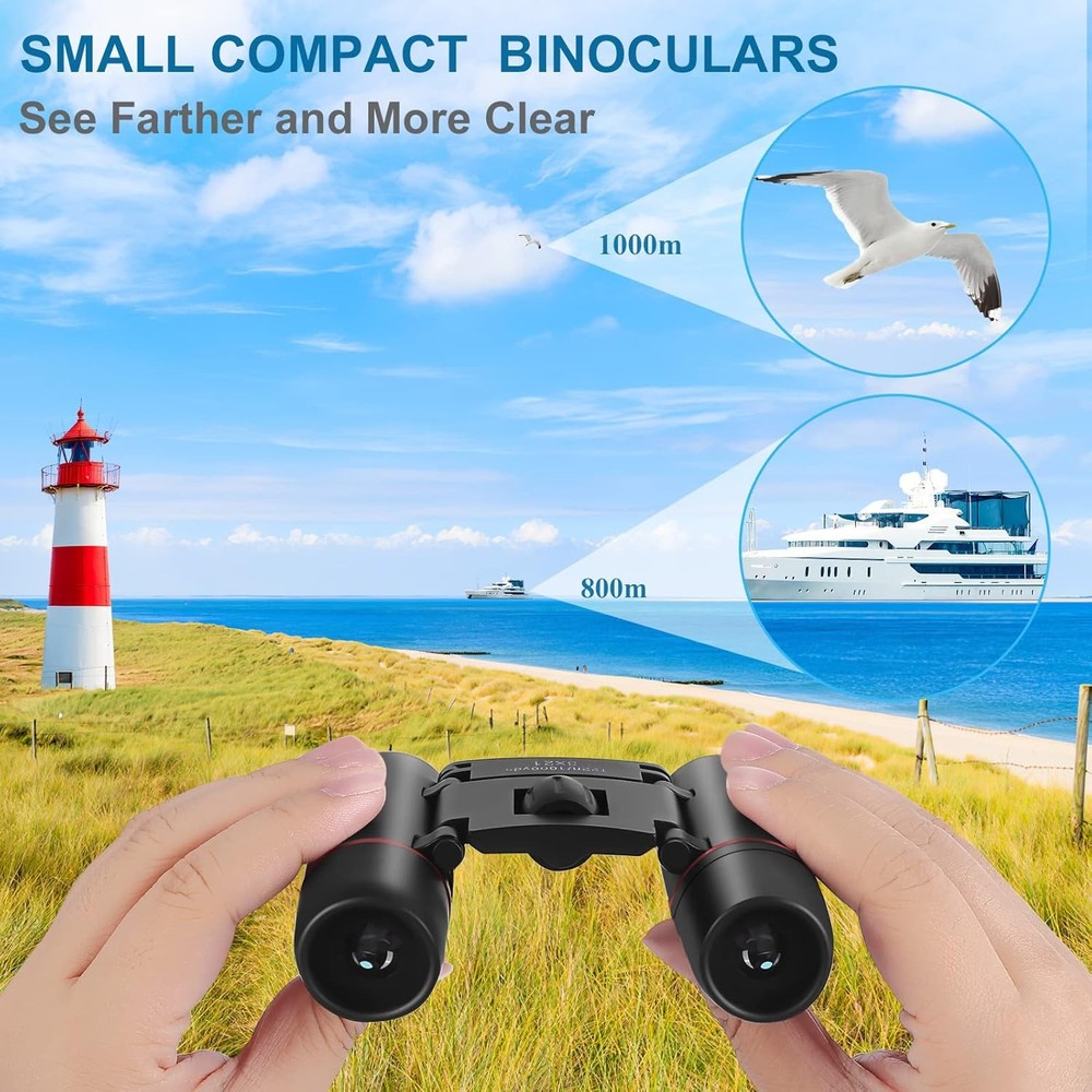 Compact Binoculars, Lightweight Foldable Small Binoculars for Adults and...