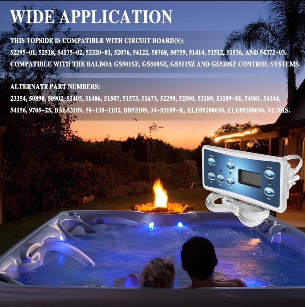 53189-01 Spa Side Control Standard Series Panel with 7-Button for Balboa 50890