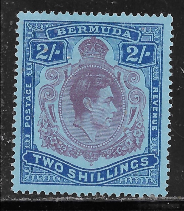 BERMUDA    SG116a     FLAW #10a    "DOT ON NECK"      MLH