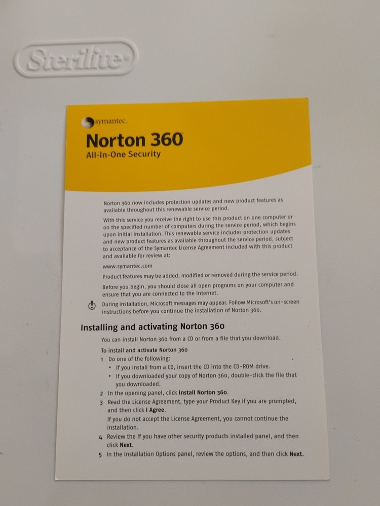 Norton 360 All In One Security CD 2007