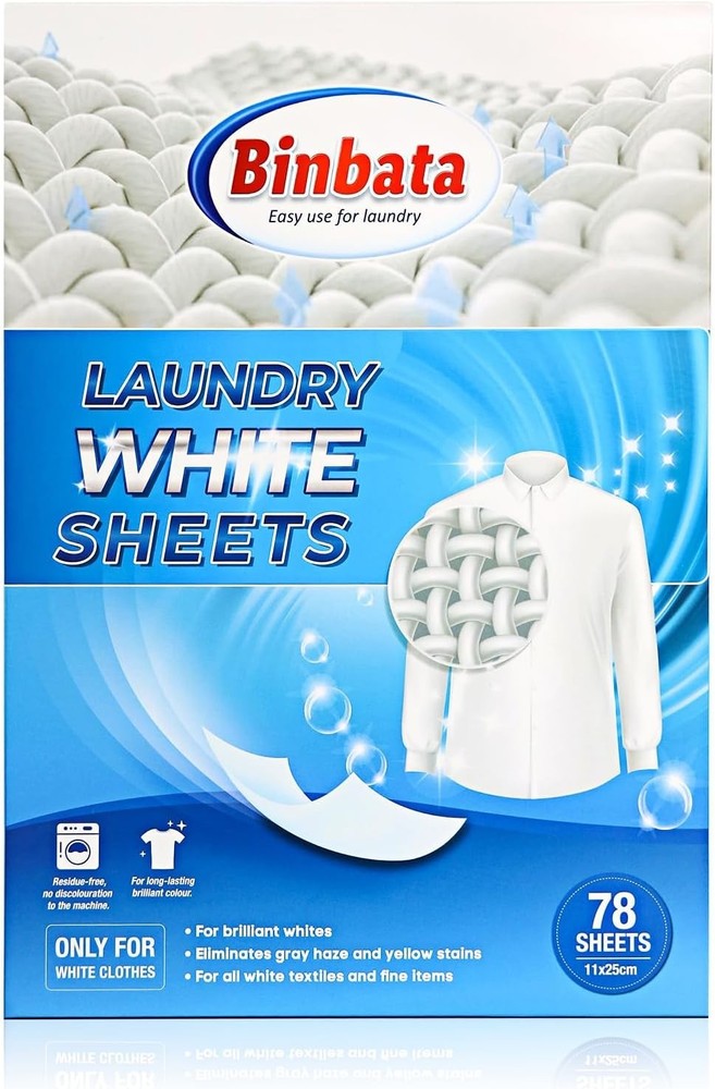 Unscented Biodegradable Laundry Whitener Sheets – 78 Count for Deep Cleaning