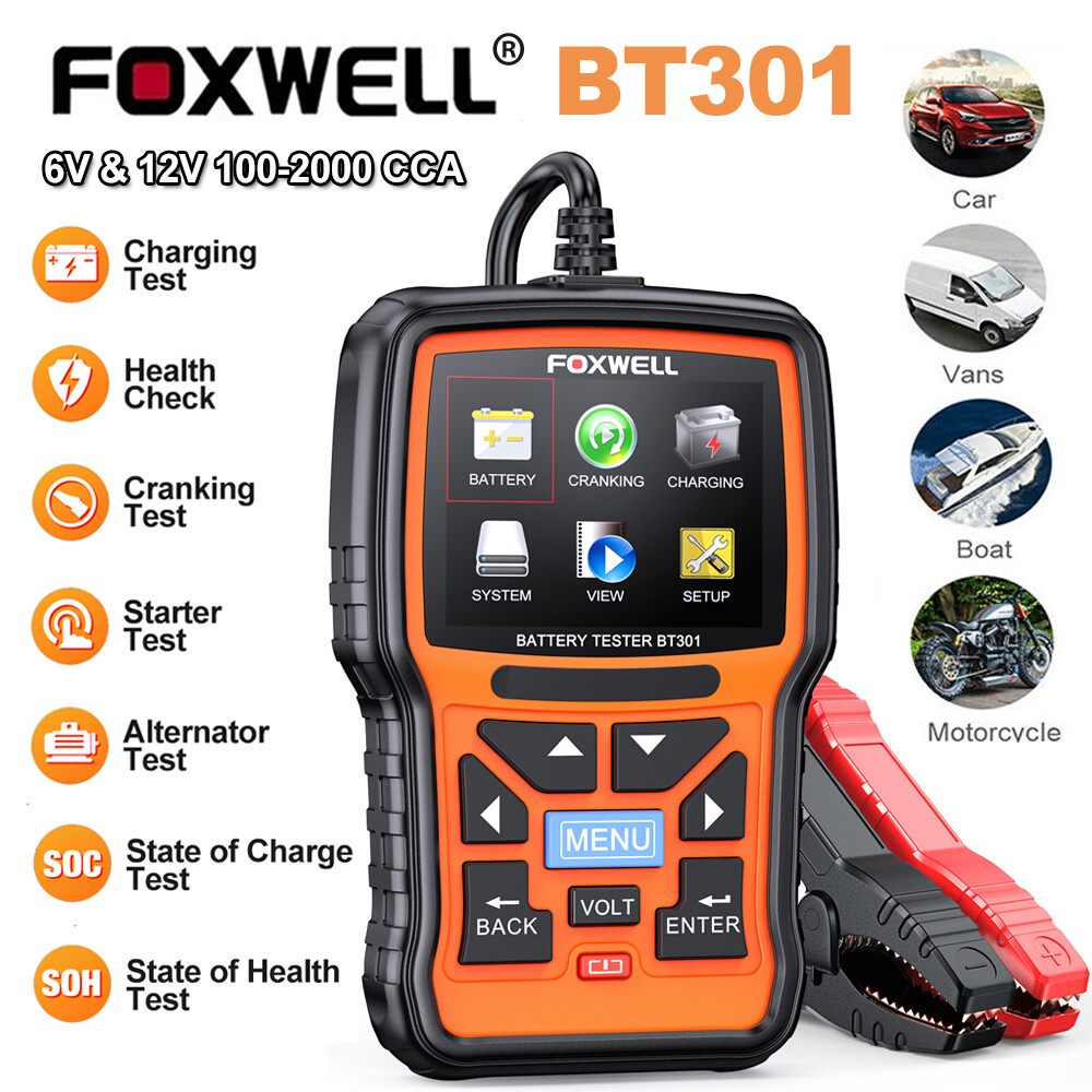 Digital Battery Load Tester Cranking Charging System Alternator Analyzer 6V 12V