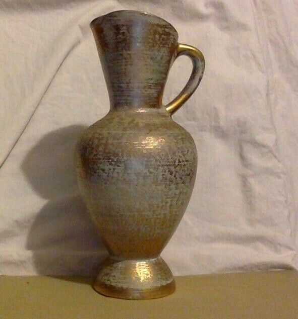 Vintage Stangle Pottery. 12" Tall Pitcher. Original Sticker.
