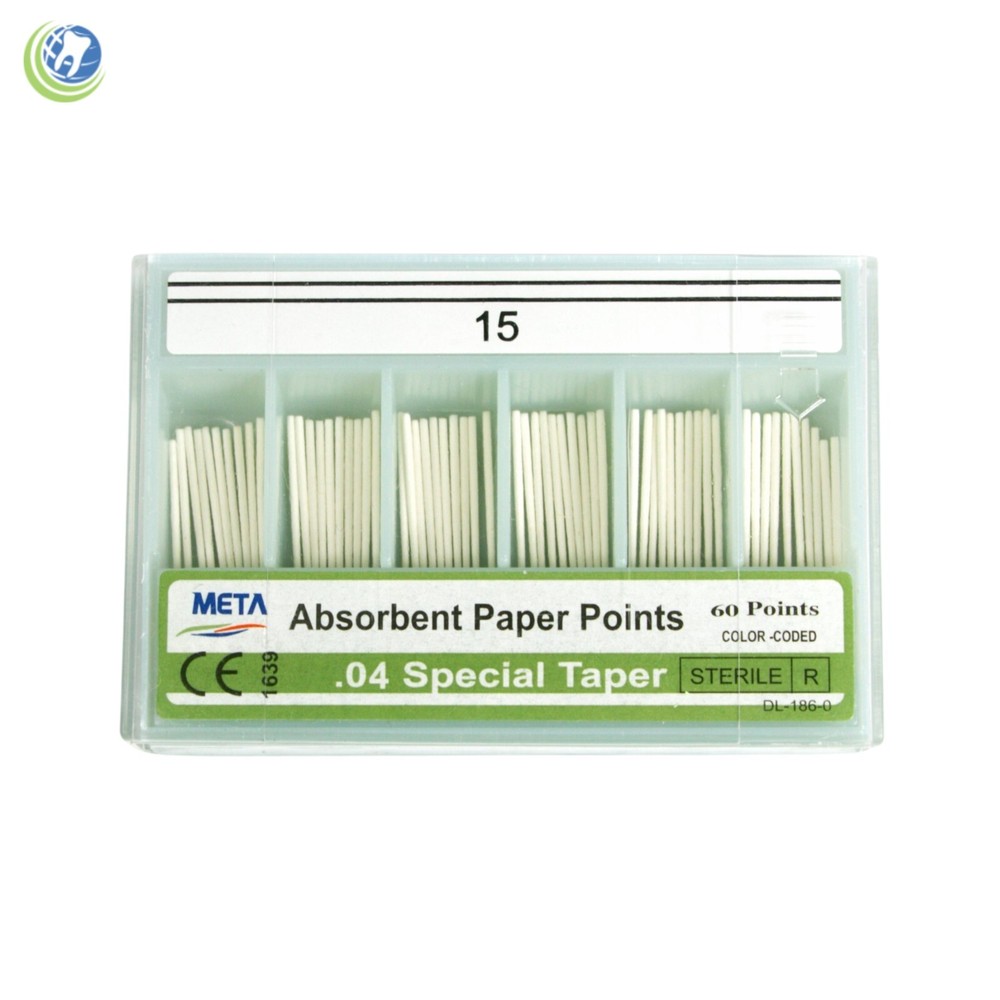 Paper Points .04 Taper #15 Sterilized Endodontic Root Canal Obturation 60/Box