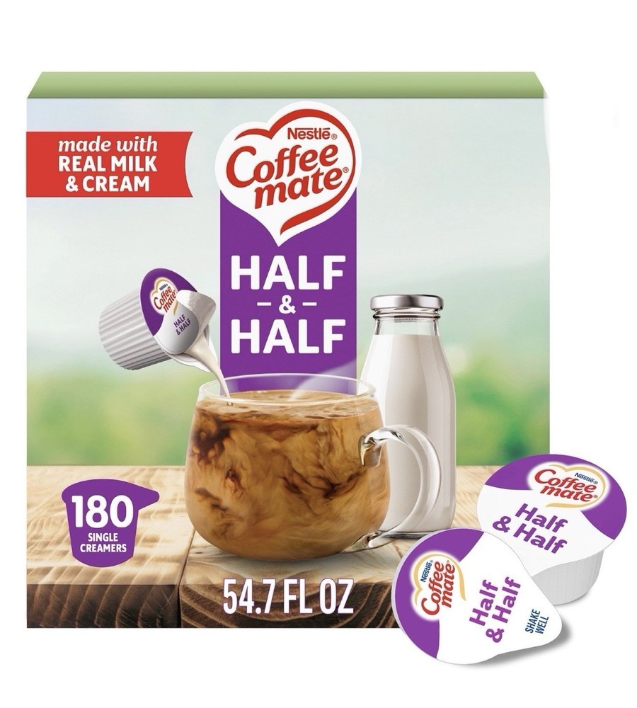 Coffee Mate Liquid Creamer Half & Half Portion 9 ml, 180 ct