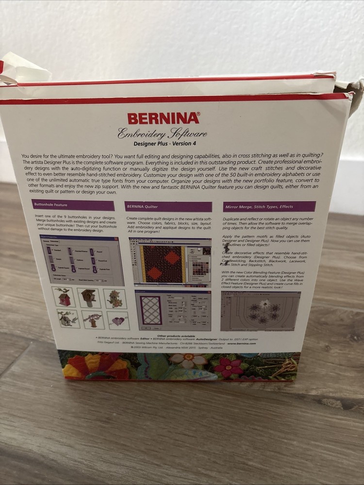 Bernina Embroidery Software CD And Manuals Version 4