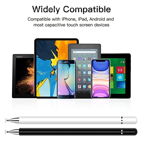 Stylus Pens for Touchscreen,2 Pack High Sensitivity & Precision Black/White