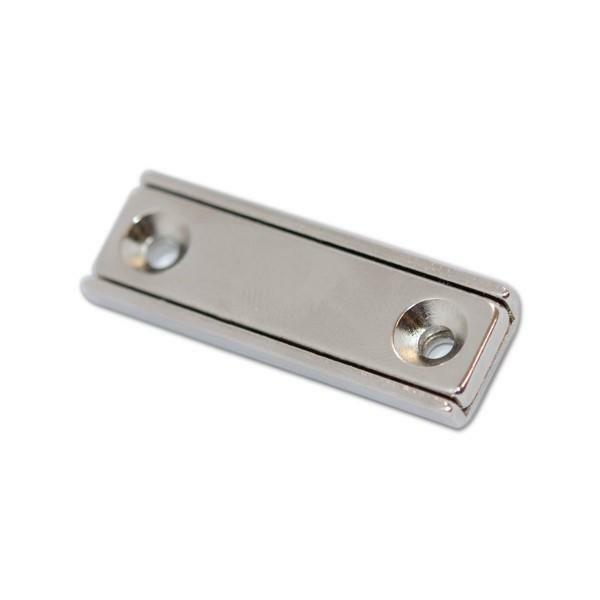 2x Countersunk 40mm Shallow Rectangular Pot Magnets | Gate Latch Door Catches
