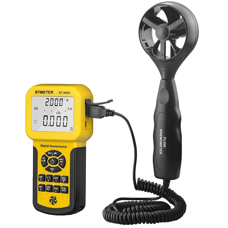 Handheld High-Precision Digital Pipeline Wind Speed Meter with Three Cups