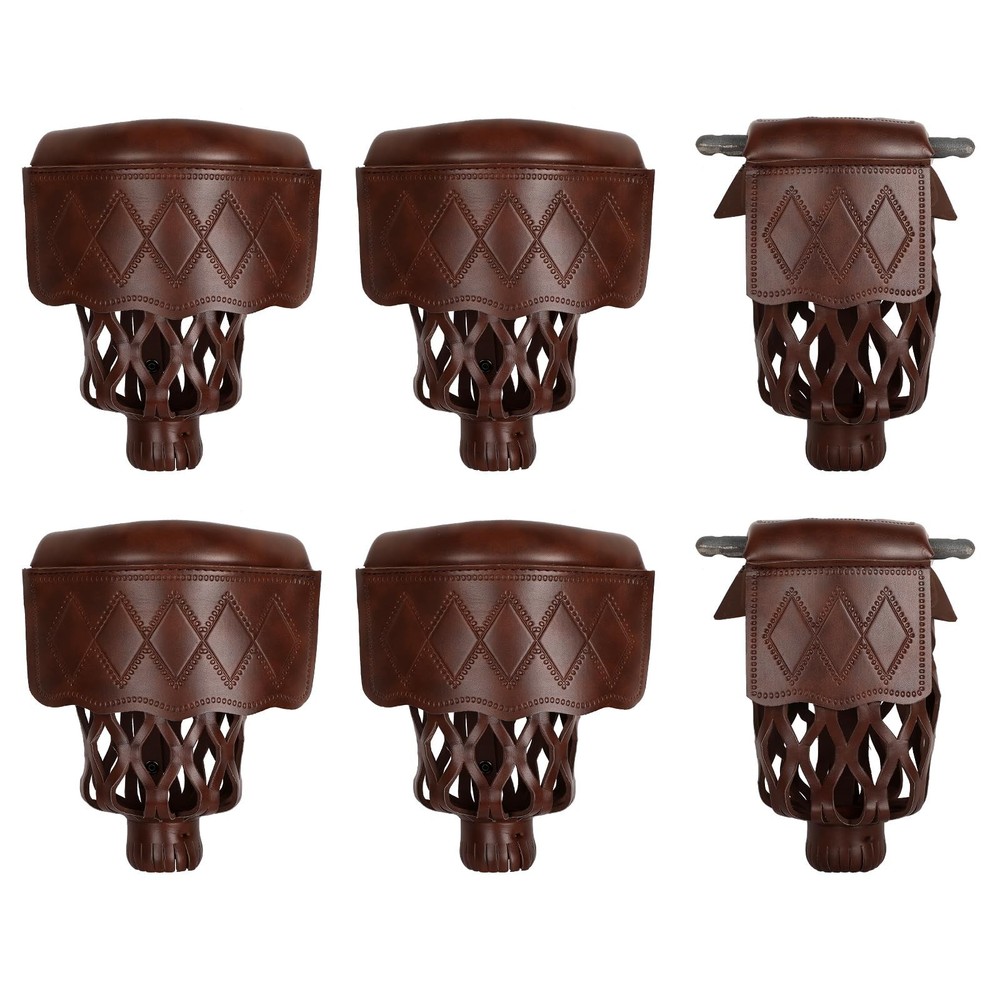 6-Piece PU Leather Billiard Pockets with Diamond Pattern - Durable Accessorie...