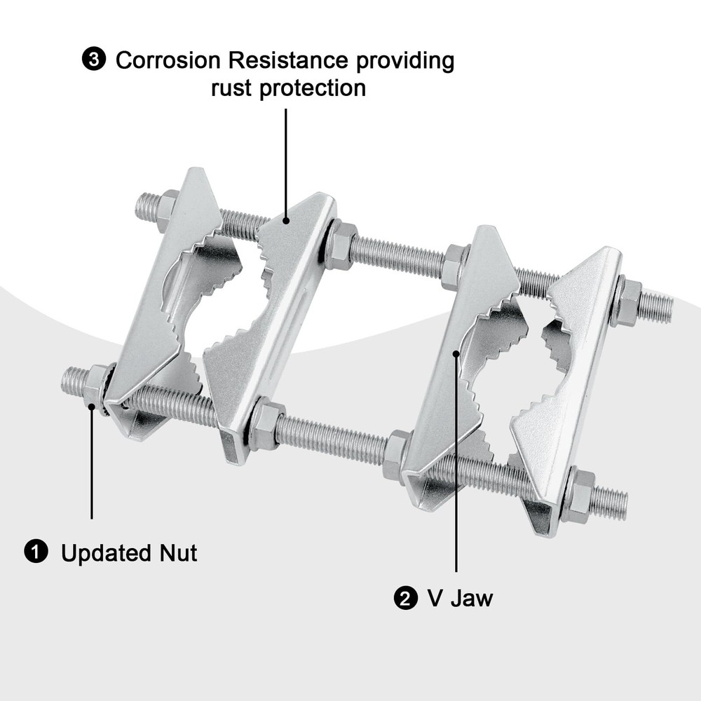 Double Antenna Mast Clamp - Heavy Duty Galvanized Iron Mount for Secure Pole-...
