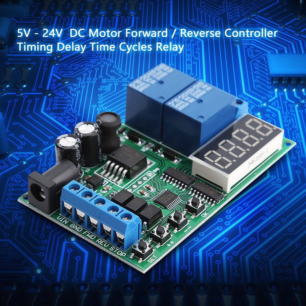 5V-24V Motors Forward / Reverse Controller Timing Delay Time Cycles Relay New