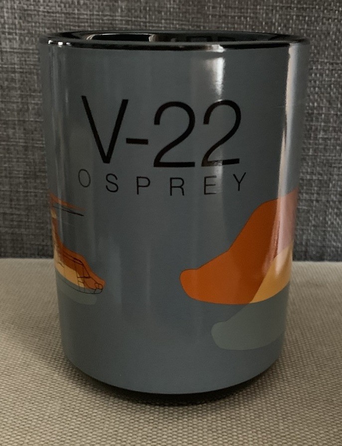 Boeing Helicopter Mug Osprey V-22 Gray Orange