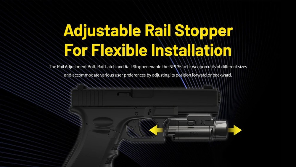 NITECORE NPL35 Flaslight Long-Range 2000LM High Output Tactical Light for Pistol