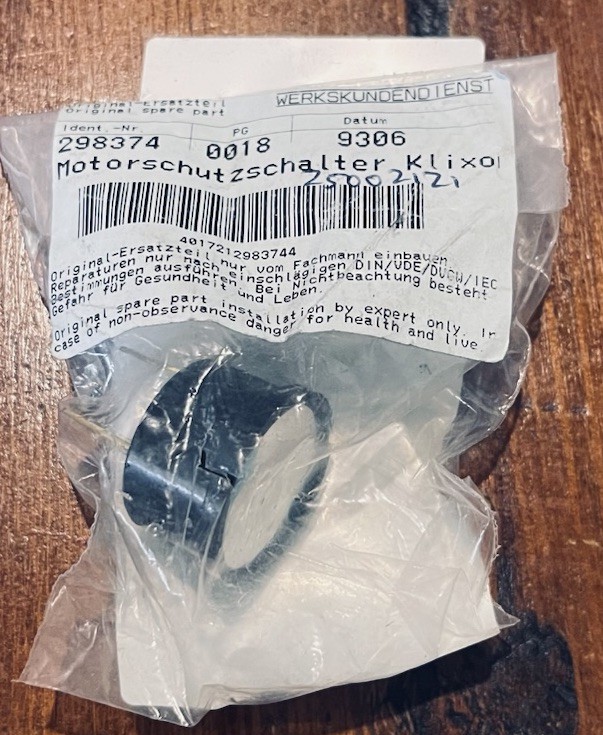 298374 Stiebel Eltron motor protection switch Klixon PNE98 (EU/AU)