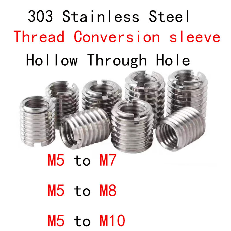 M5-M7 M8 M10 inner outer threads SUS303 slotted Nut Reducer Thread Conversion