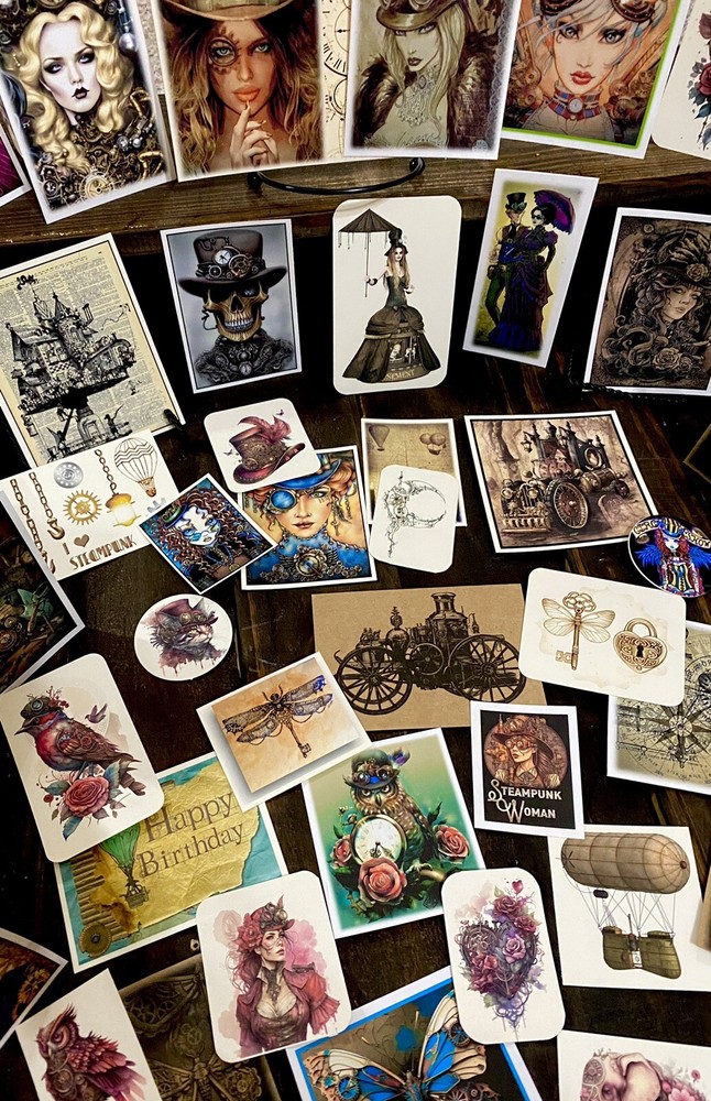 Steampunk Bag - Collection Of 60 Mini Steampunk Prints
