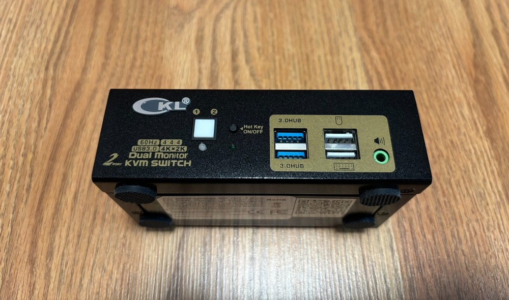 CKL USB3.0 HDMI KVM Switch 4K@60Hz (2 Computers 2 Monitors)
