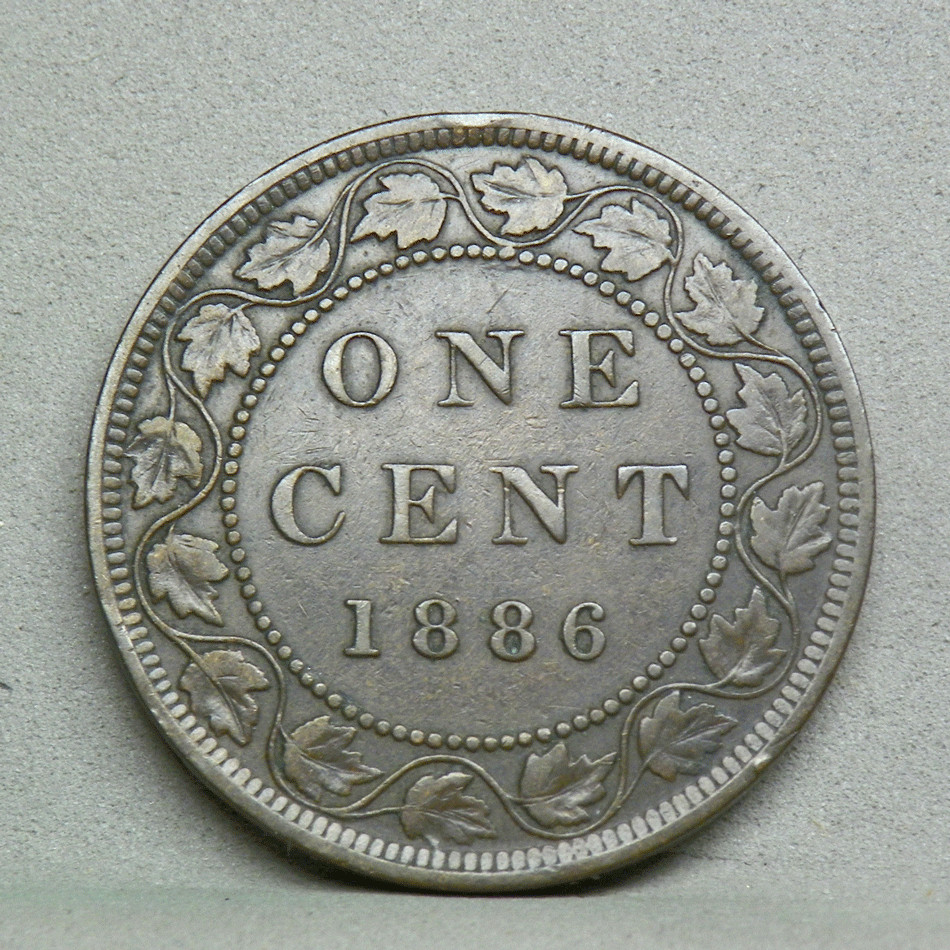 1886 CANADA 1 CENT, VF