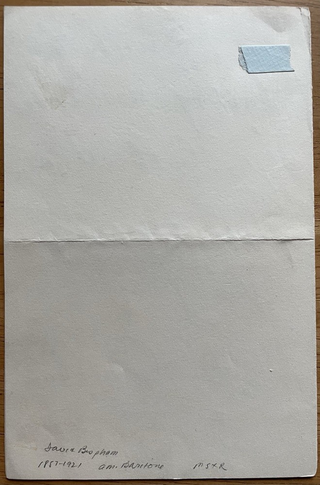 Baritone David Bispham Autograph Letter