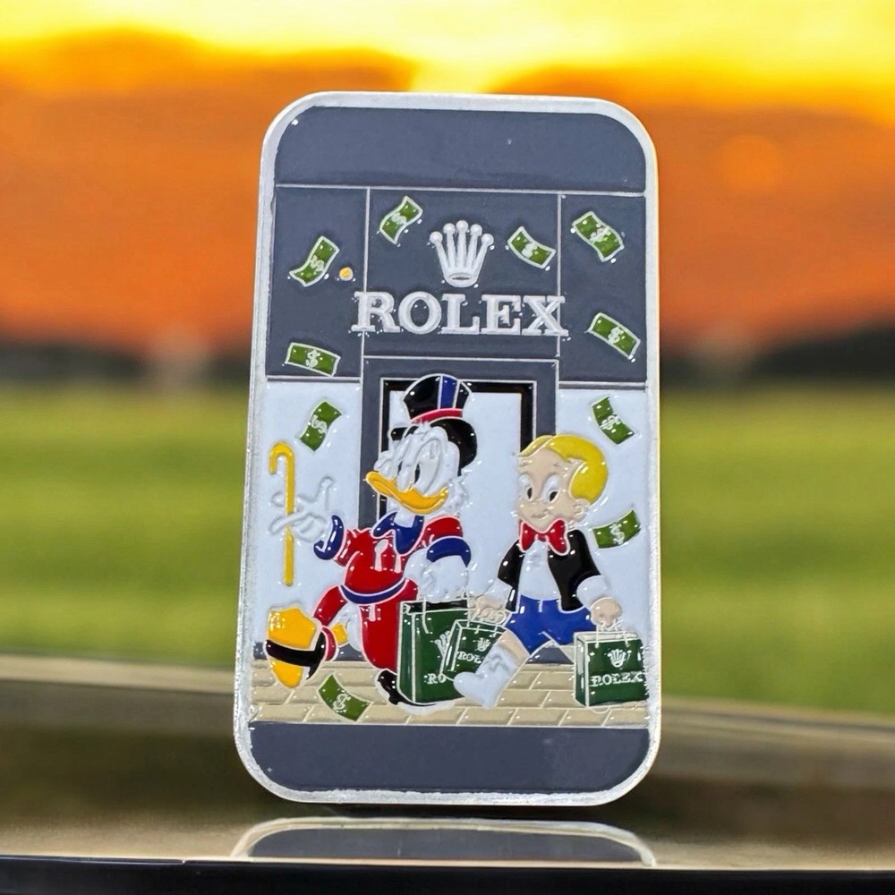 1 oz Silver Bar Enamel Scrooge mcduck