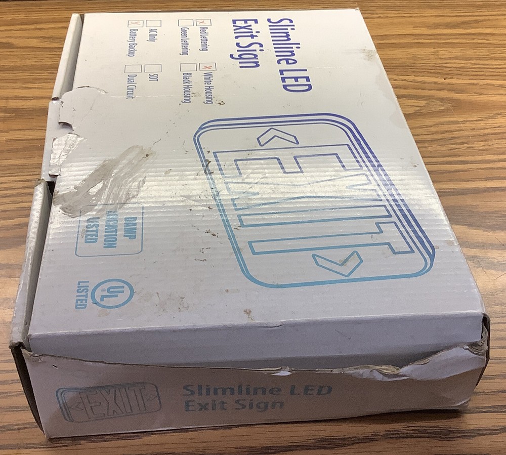 Slimline LED Thermoplastic Exit Sign Red