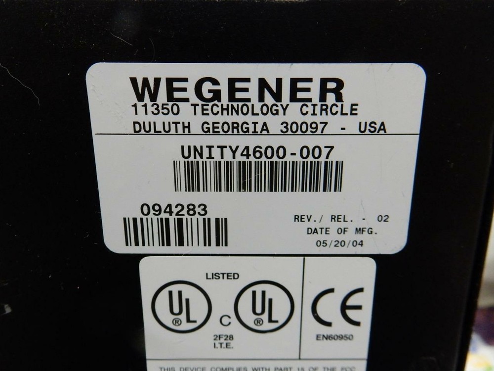 Wegener Unity 4600 Digital Media Satellite Receiver / Decoder 19" Rackmount