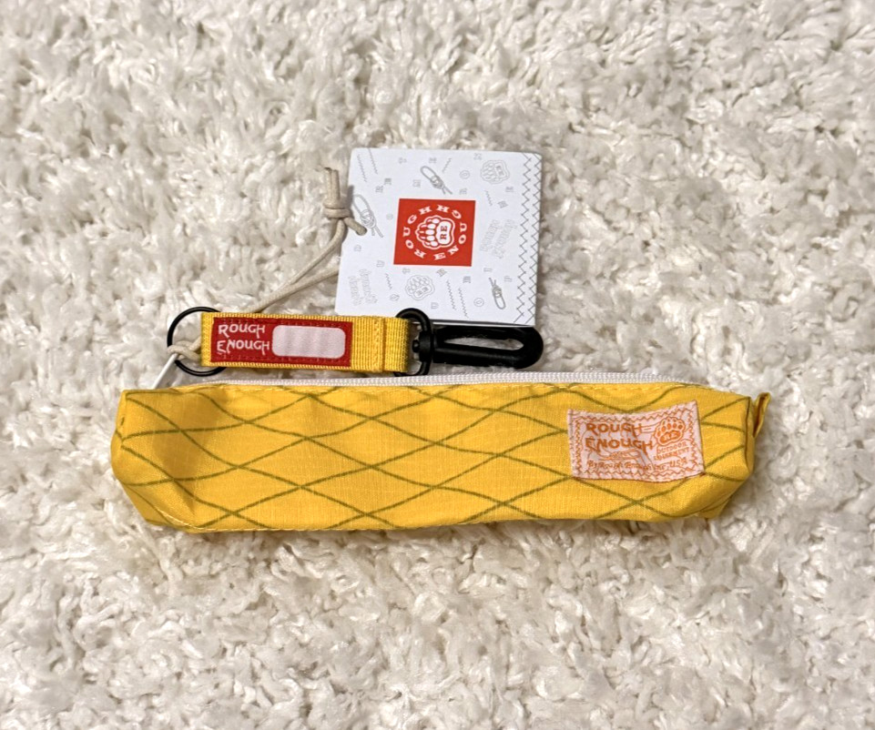 NEW - Rough Enough Small Yellow Pencil Case