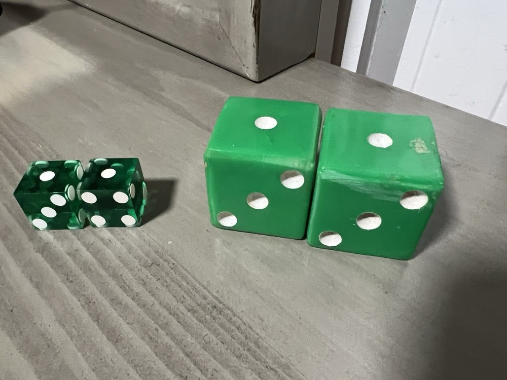 Vintage Large Green dice pair