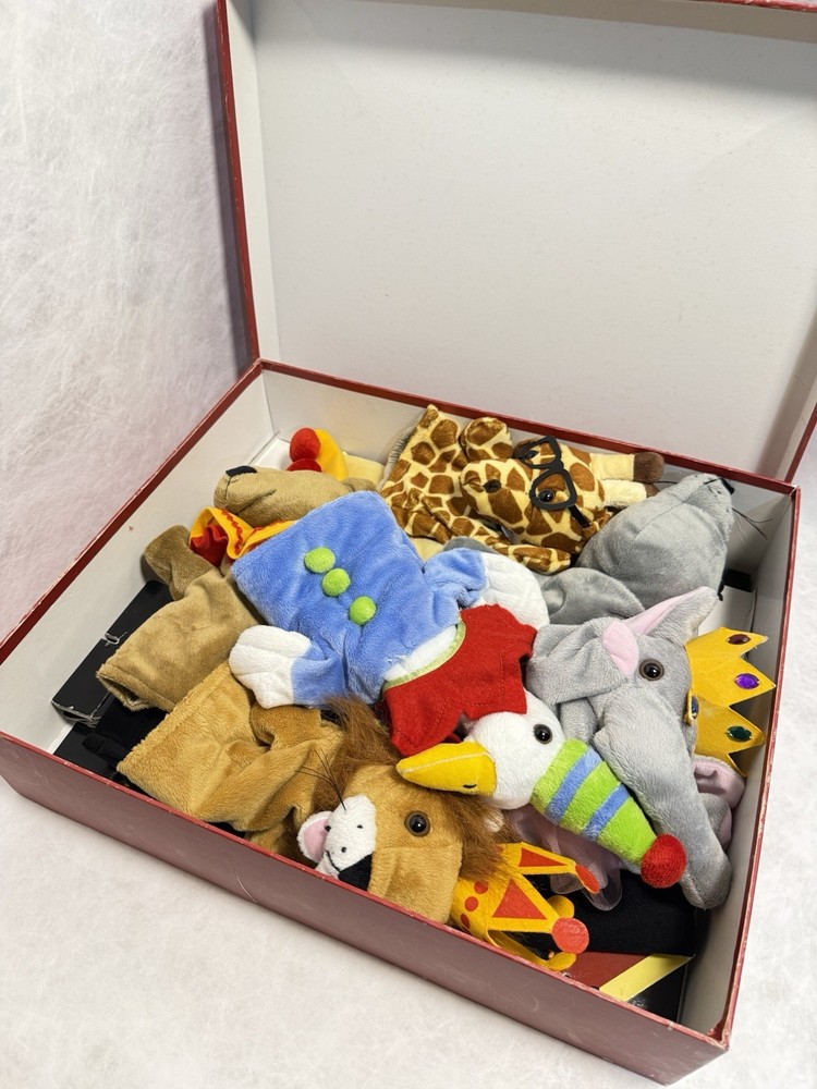 Restoration Hardware Puppet Circus Boxed Set Hand Puppets Stage Circus Theme