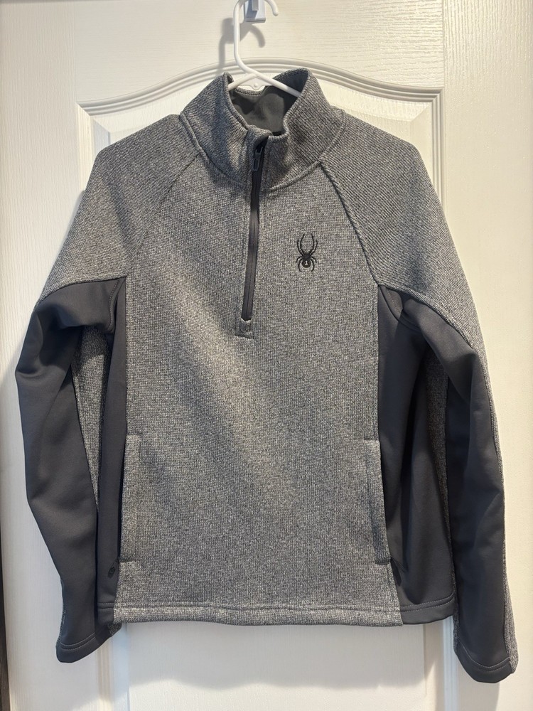 Spyder Men’s 1/4 Zip Pullover Jacket Gray Size Small