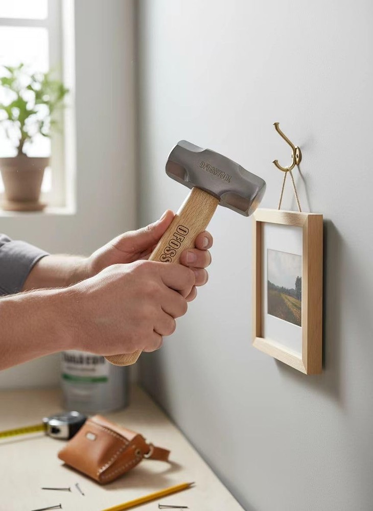 Sledge Hammer with Wood Handle and Alloy Silver Head, Walnut
