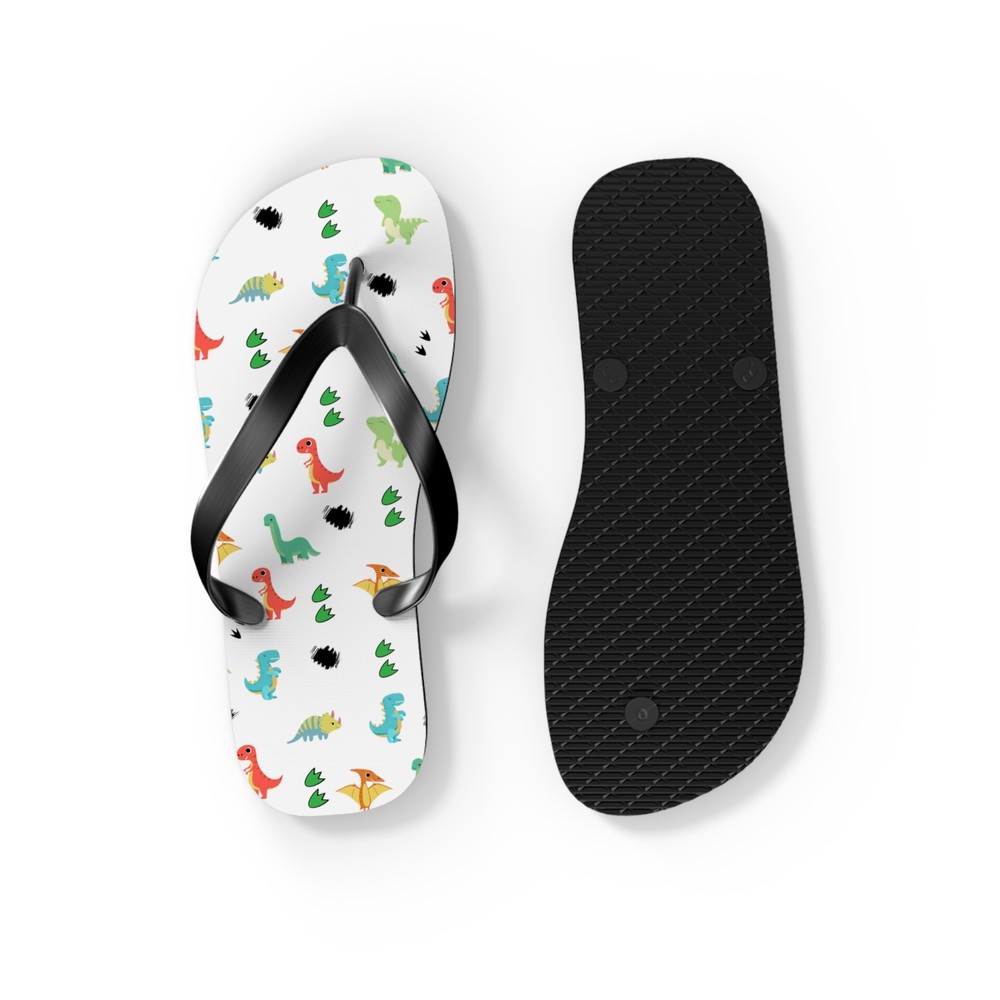 Dinosaur pattern Flip Flops Dino summer