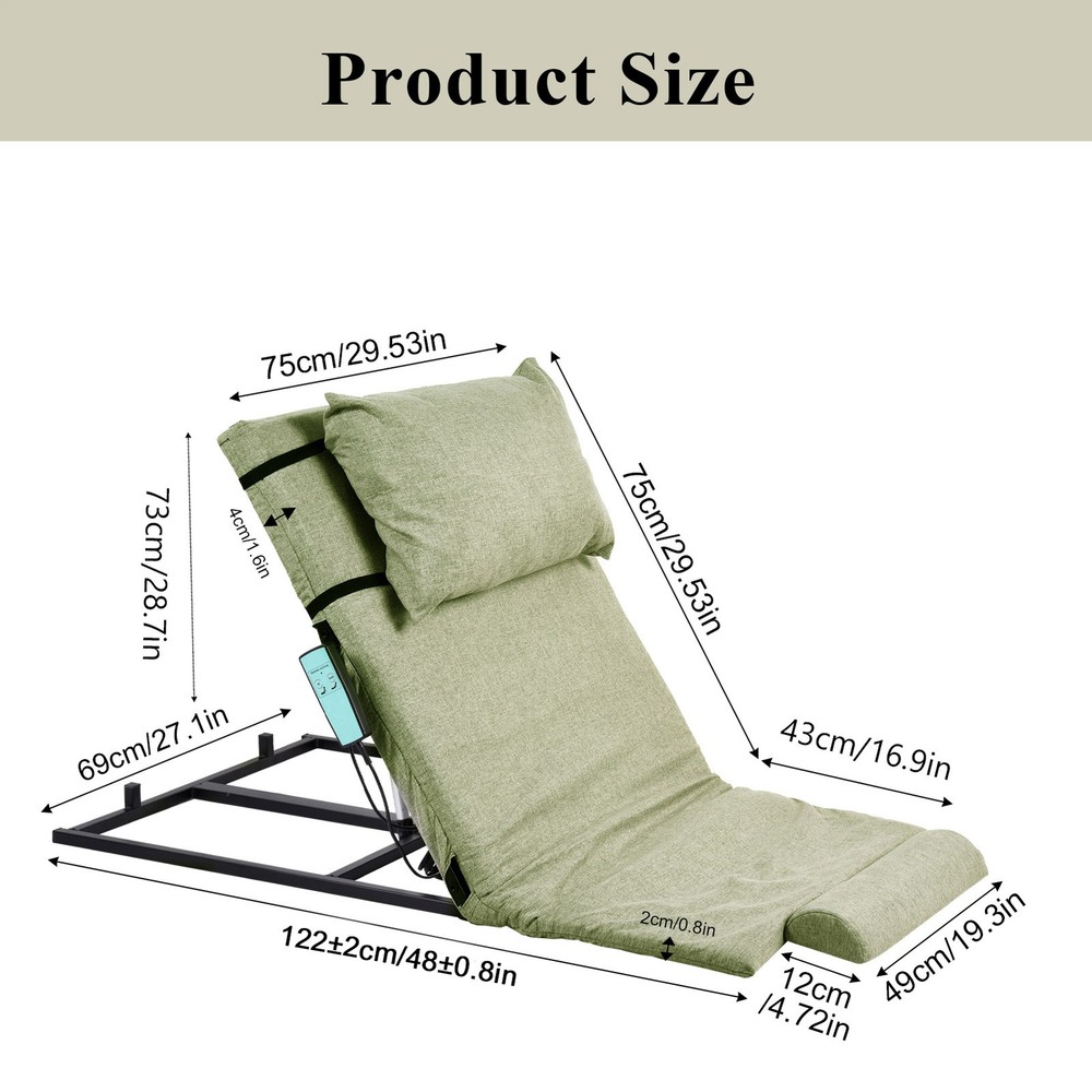 2-80° Adjustable Electric Lifting Bed Backrest Folding Folding Back Rest Support