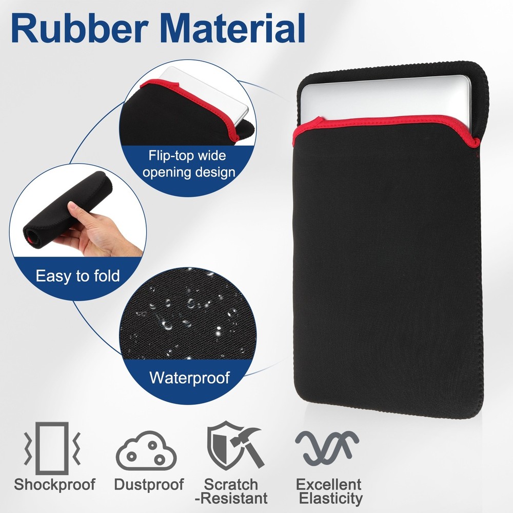 Laptop Case Computer Sleeve Universal for 15.6" Notebook Red-Black