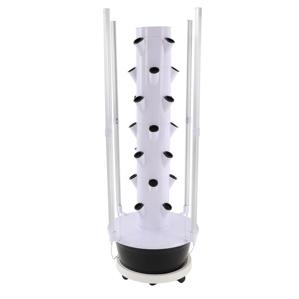 7 Layer 28 Holes Hydroponic System w/Light Vertical Hydroponic Growing Tower Kit