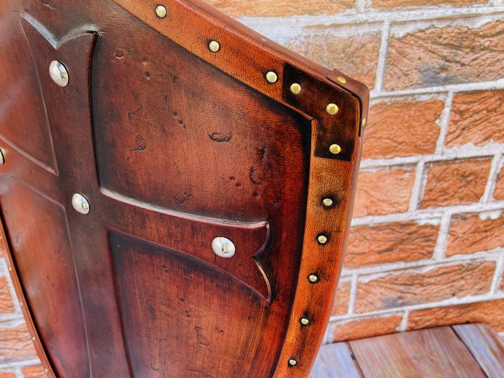 Templar Shield | Handmade Leather Cross Shield | Leather Templar Shield