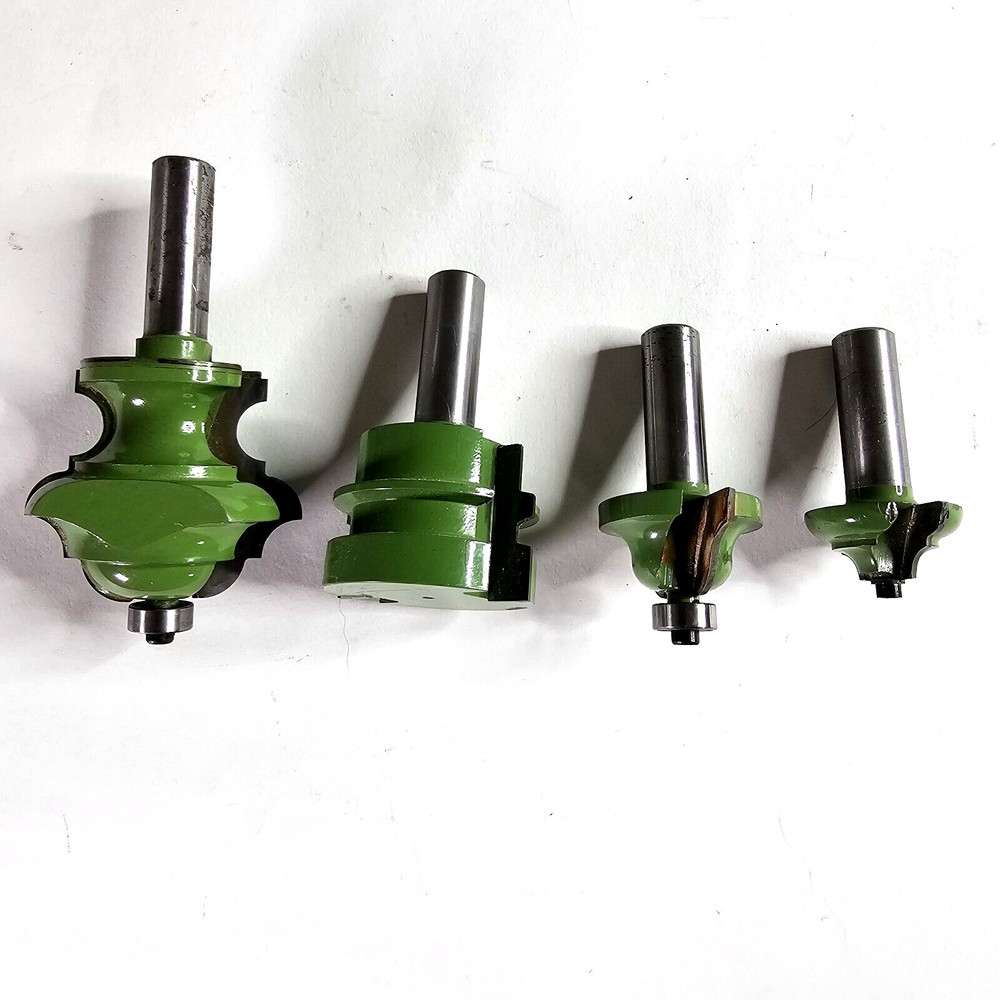 Set Of 4 Router Bits Carbide Multi Profile Woodworking