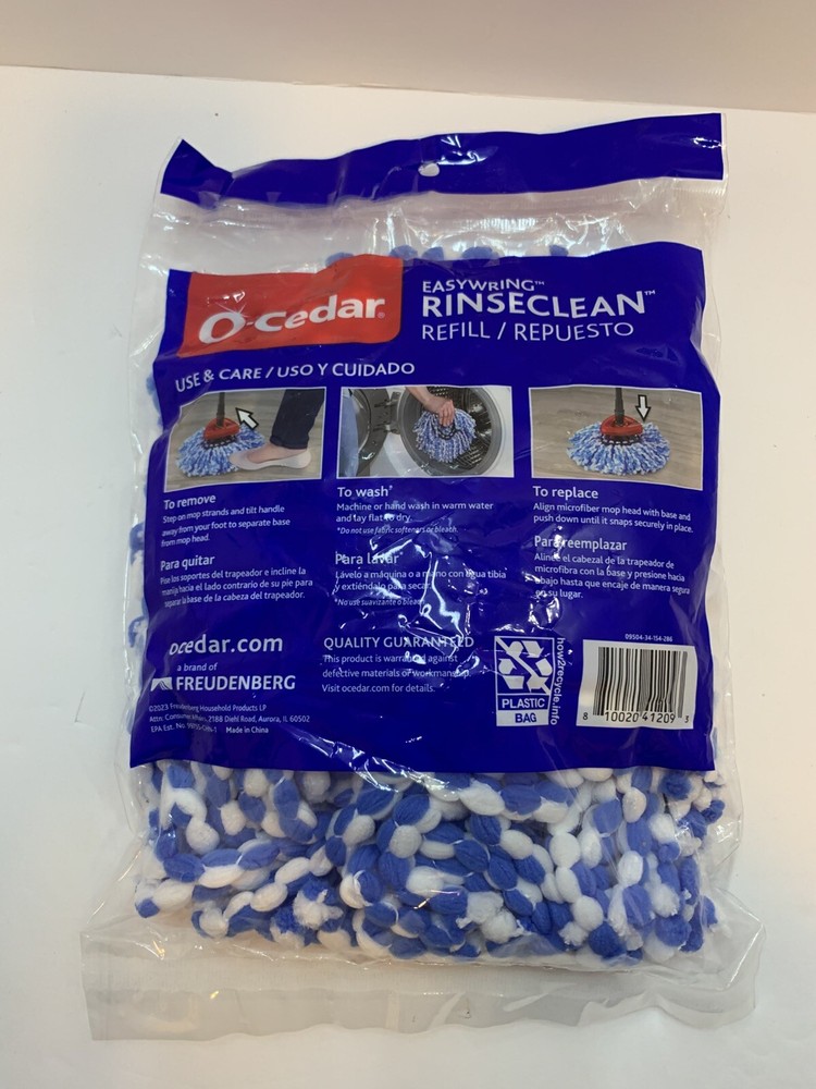 O-Cedar Easy Wring Rinse Clean Spin Mop Head Replacement 2-Tank System